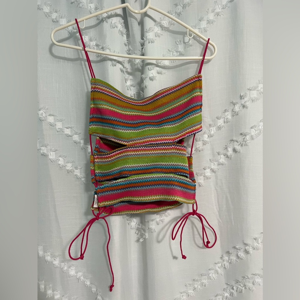 Princess Polly Multi Color Tie Top